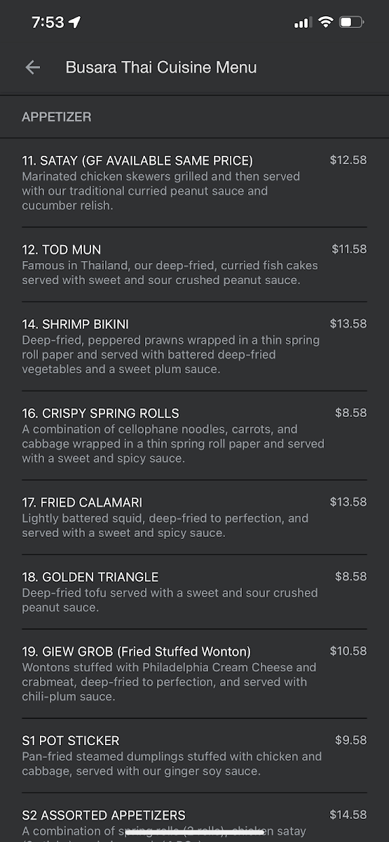 Busara Thai Cuisine Menu - Image 3